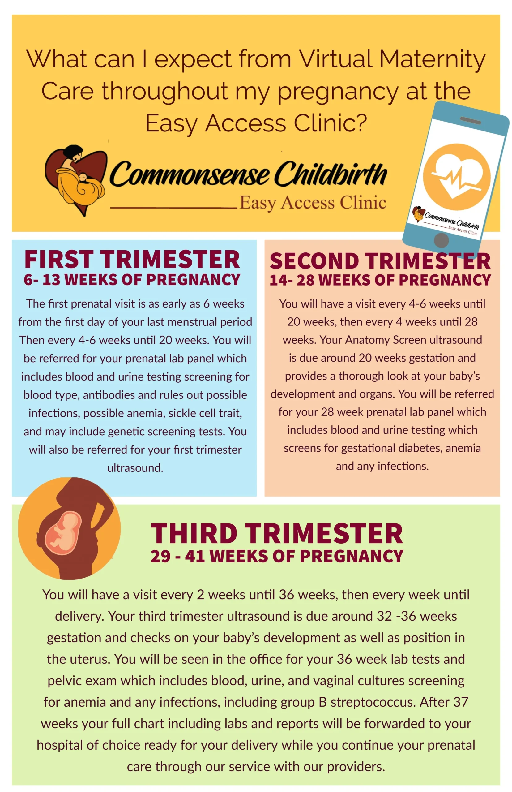 Easy Access Clinic - Virtual Maternity flyer